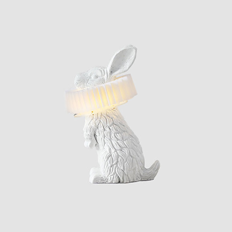 Rabbit Shaped Bedside Table Lamp Resin Single Modern LED Nightstand Lighting in White Clearhalo 'Lamps' 'Table Lamps' Lighting' 2063752