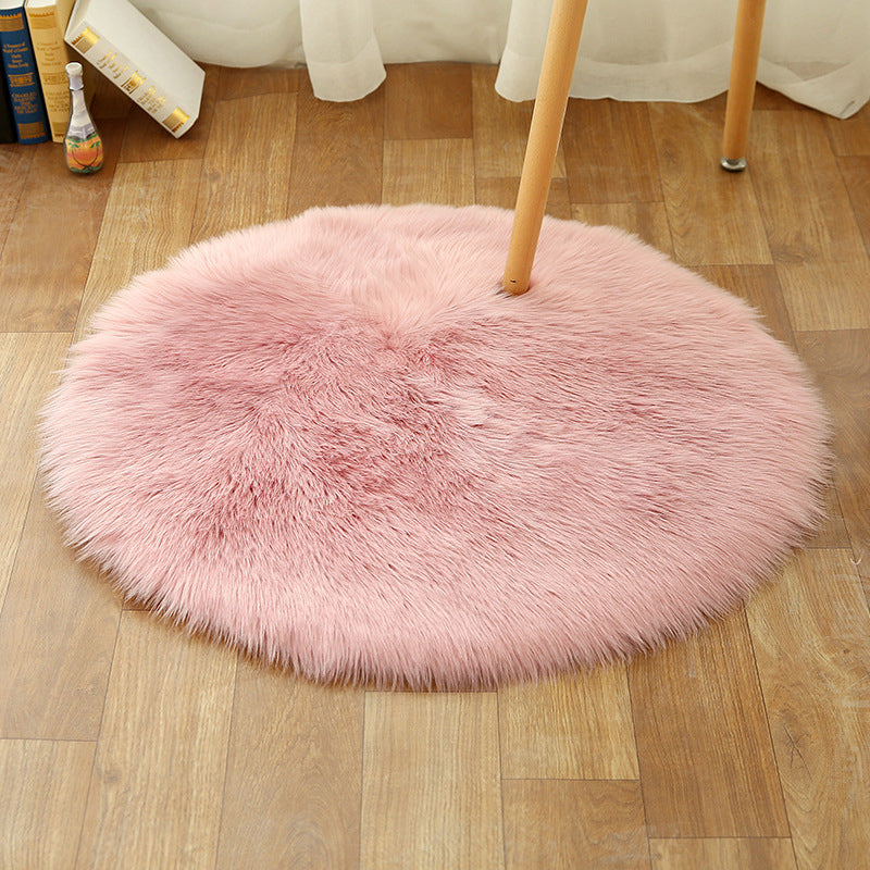 Comfort Girls Room Foot Rug Multicolor Plain Carpet Shag Pet Friendly Machine Washable Non-Slip Rug Dark Pink Clearhalo 'Area Rug' 'Casual' 'Rugs' Rug' 2070557
