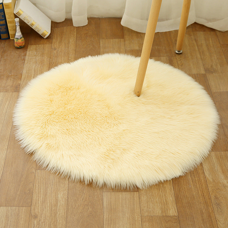 Comfort Girls Room Foot Rug Multicolor Plain Carpet Shag Pet Friendly Machine Washable Non-Slip Rug White-Brown Clearhalo 'Area Rug' 'Casual' 'Rugs' Rug' 2070564