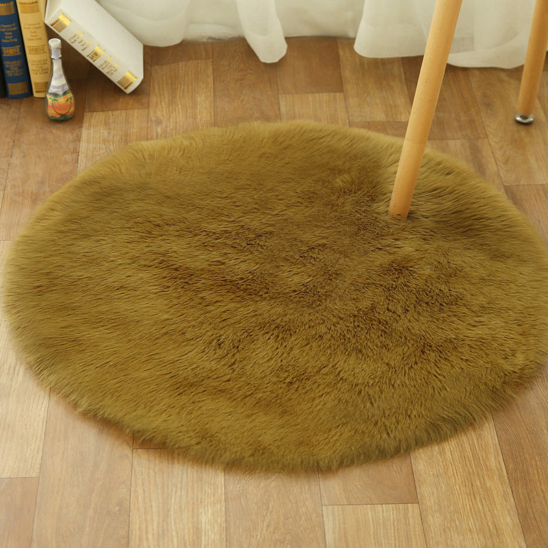Comfort Girls Room Foot Rug Multicolor Plain Carpet Shag Pet Friendly Machine Washable Non-Slip Rug Nude Pink Clearhalo 'Area Rug' 'Casual' 'Rugs' Rug' 2070547