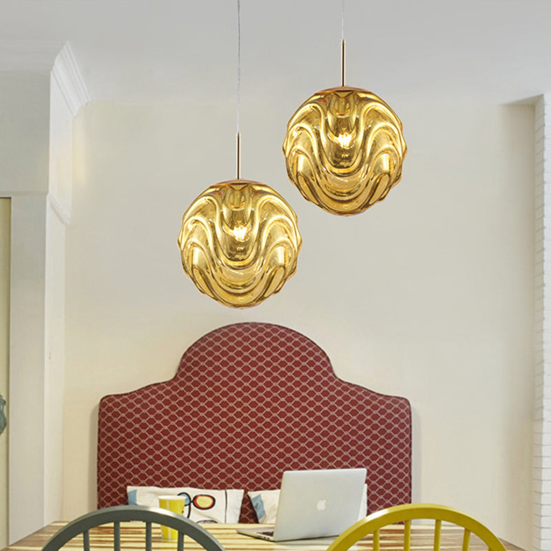 Contemporary 1 Light Pendant Light with Taavita Glass Shade Meringue Hanging Ceiling Light