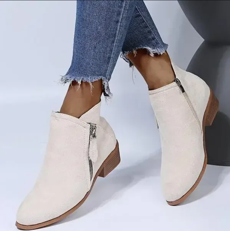Women’s Ankle Boots | Orthopedic Support & PU Leather | Side Zipper Closure | Comfortable Fit