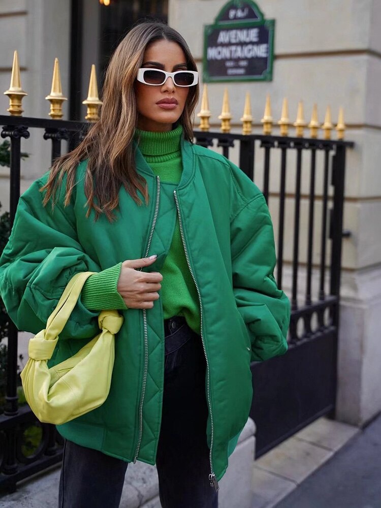 Women’s Oversized Bomber Jacket | Soft Breathable Fabric | Various Colors | Comfortable Warm Fit
