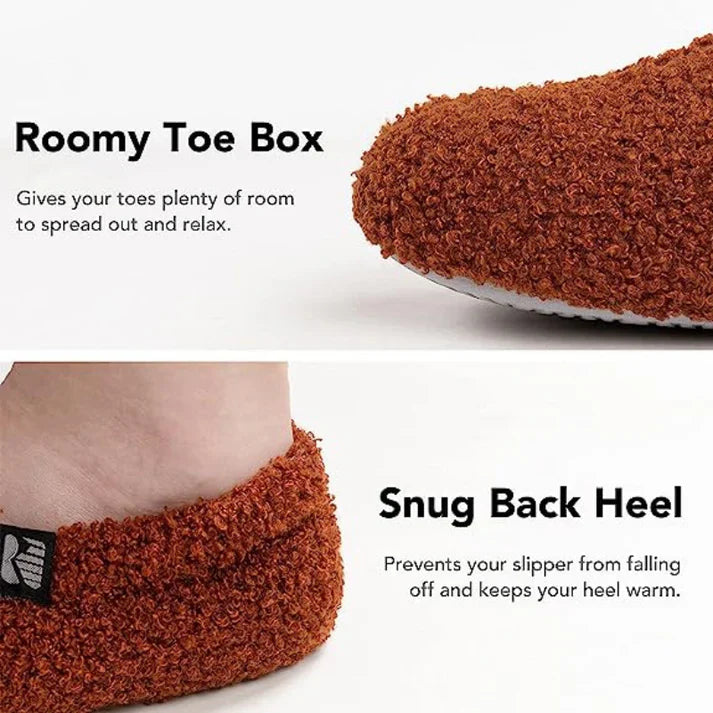 Cozy Fleece-Lined Closed-Back Indoor Slippers