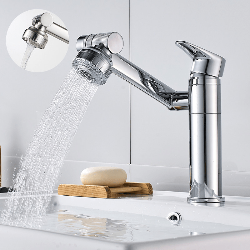 Adaptable 360° Swivel Faucet with Spray Feature for Sinks