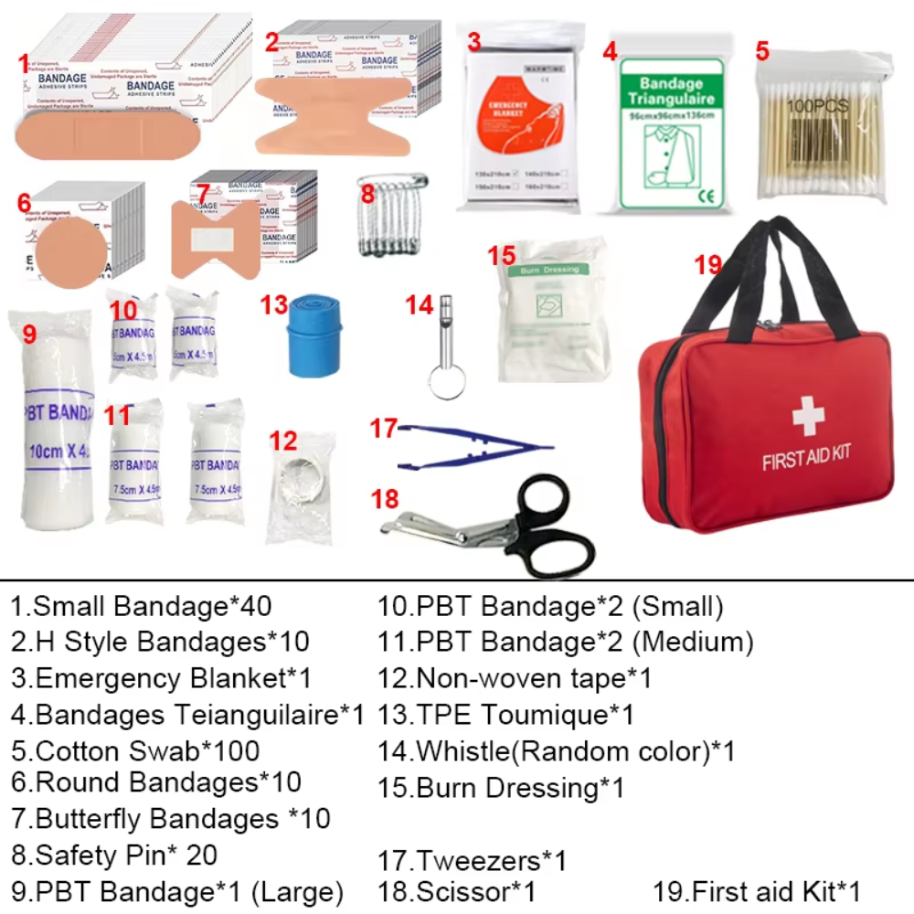 First Aid Kit with 210 Items and Emergency Bag for Home, Travel, Outdoor