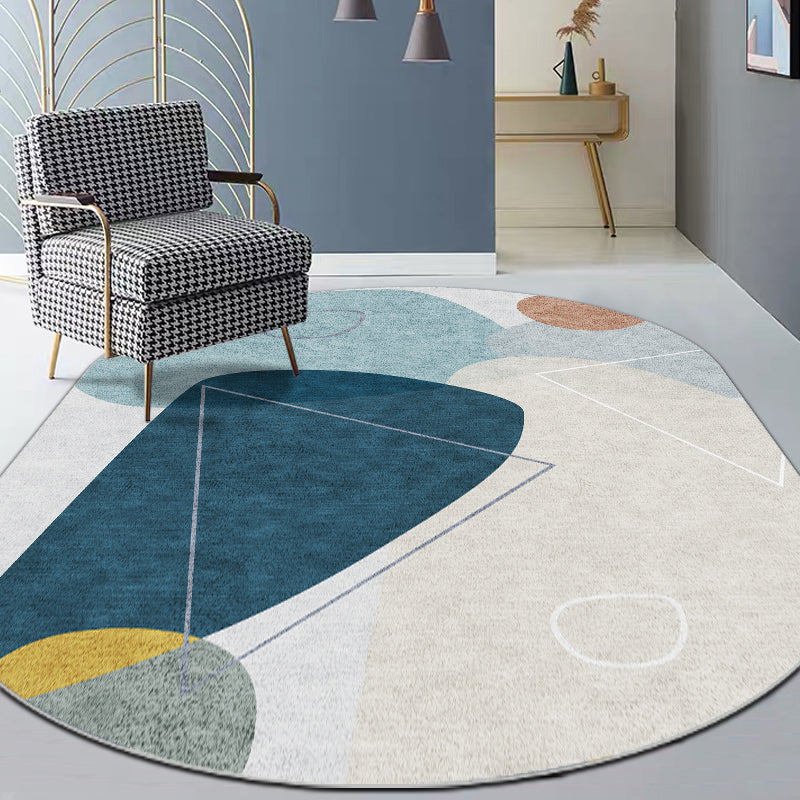 Trendy Multi-Color Nordic Rug Polyester Abstract Geometry Carpet Pet Friendly Non-Slip Backing Washable Rug for Bedroom Light Gray Clearhalo 'Area Rug' 'Rug' 2106901