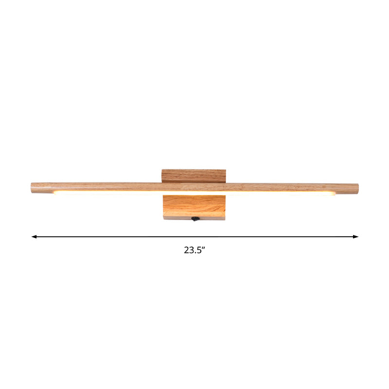 Slim Wood Taavita Modern LED Beige Wall Mounted Lacked in Time/Water Light