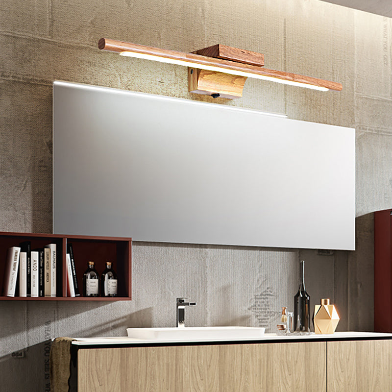 Slim Wood Taavita Modern LED Beige Wall Mounted Lacked in Time/Water Light