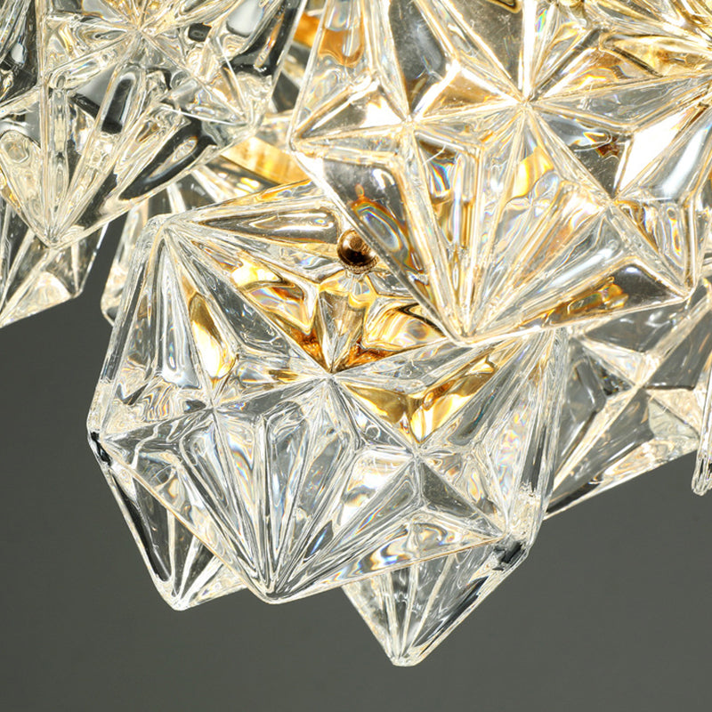 Cone Shaped Ceiling Lighting Taavita Gold Clear Crystal Living Room Chandelier Light Fixture