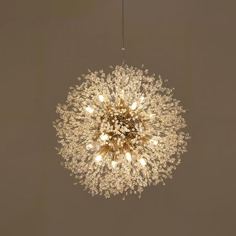 Taavita Modern Dandelion Blanket Chandelier for Living Room with 8-16 Lights, Gold, Crystal, LED, 110V-240V