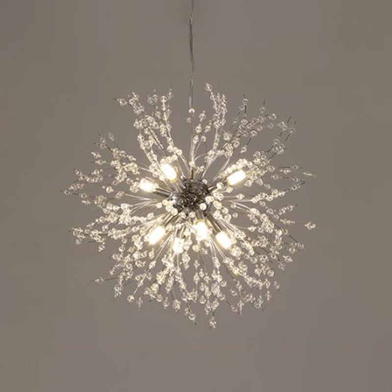 Taavita Modern Dandelion Blanket Chandelier for Living Room with 8-16 Lights, Gold, Crystal, LED, 110V-240V