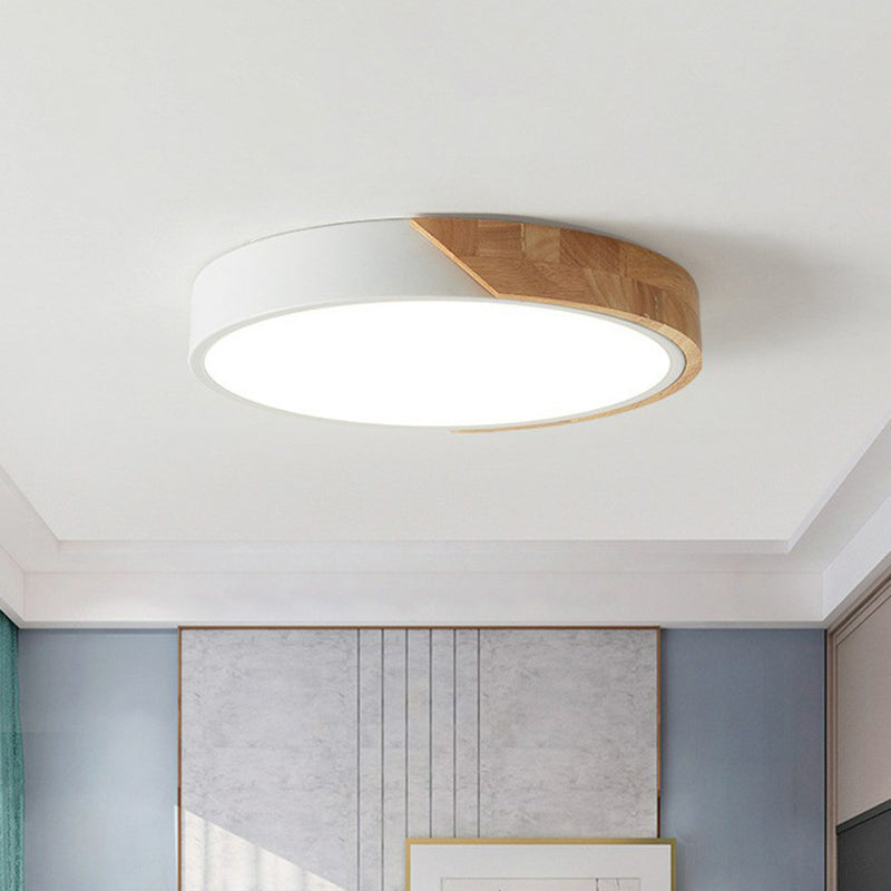 Round Shaped Bedroom LED Flush Mount Lighting Metallic Nordic Style Flush Mount Ceiling Light Grey Clearhalo 'Ceiling Lights' 'Close To Ceiling Lights' 'Close to ceiling' 'Flush mount' Lighting' 2162245
