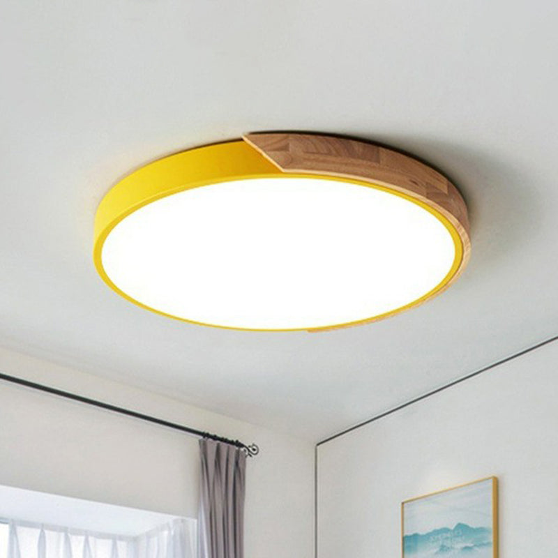 Round Shaped Bedroom LED Flush Mount Lighting Metallic Nordic Style Flush Mount Ceiling Light Clearhalo 'Ceiling Lights' 'Close To Ceiling Lights' 'Close to ceiling' 'Flush mount' Lighting' 2162242
