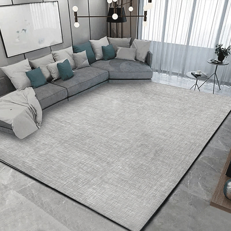 Minimal Multi-Color Plain Rug Polyester Steampunk Rug Washable Stain Resistant Anti-Slip Backing Carpet for Living Room Smoke Gray Clearhalo 'Area Rug' 'Rug' 2171005