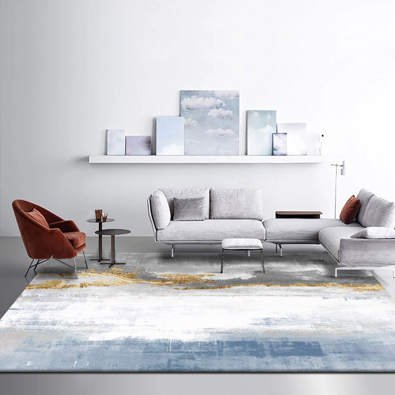Minimal Multi-Color Plain Rug Polyester Steampunk Rug Washable Stain Resistant Anti-Slip Backing Carpet for Living Room Lake Blue Clearhalo 'Area Rug' 'Rug' 2171009