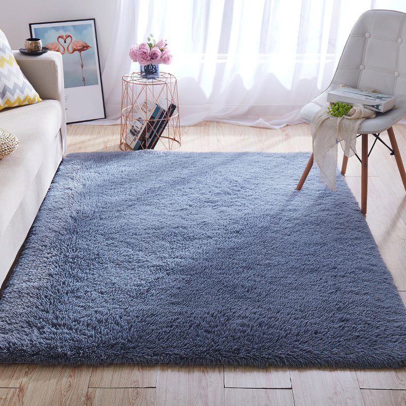 Multi-Color Home Area Rug Nordic Plain Rug Fluffy Machine Washable Stain Resistant Anti-Slip Backing Rug with Braided Trim Light Purple Clearhalo 'Area Rug' 'Casual' 'Rugs' Rug' 2172238