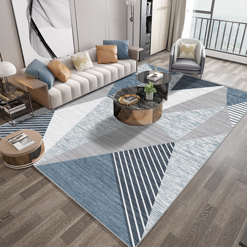 Neat 3D Effect Triangle Rug Multicolor Contemporary Carpet Polypropylene Machine Washable Pet Friendly Anti-Slip Rug for Home Aqua Clearhalo 'Area Rug' 'Modern' 'Rugs' Rug' 2186066
