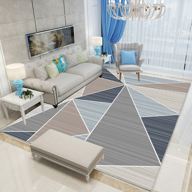 Neat 3D Effect Triangle Rug Multicolor Contemporary Carpet Polypropylene Machine Washable Pet Friendly Anti-Slip Rug for Home Yellow Clearhalo 'Area Rug' 'Modern' 'Rugs' Rug' 2186071