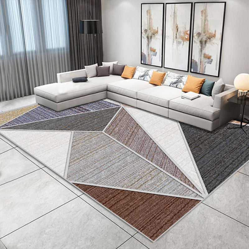 Neat 3D Effect Triangle Rug Multicolor Contemporary Carpet Polypropylene Machine Washable Pet Friendly Anti-Slip Rug for Home Lake Blue Clearhalo 'Area Rug' 'Modern' 'Rugs' Rug' 2186068