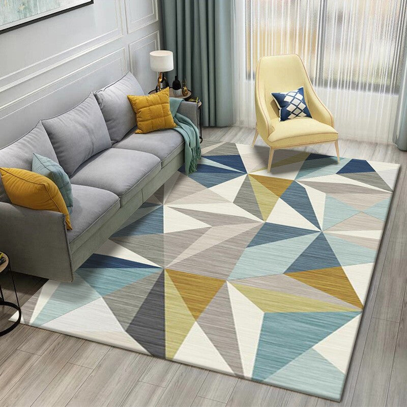 Multi Color Nordic Indoor Rug Synthetics Colorblock Abstract Geometric Carpet Non-Slip Washable Pet Friendly Rug for Home Pink Clearhalo 'Area Rug' 'Modern' 'Rugs' Rug' 2199518