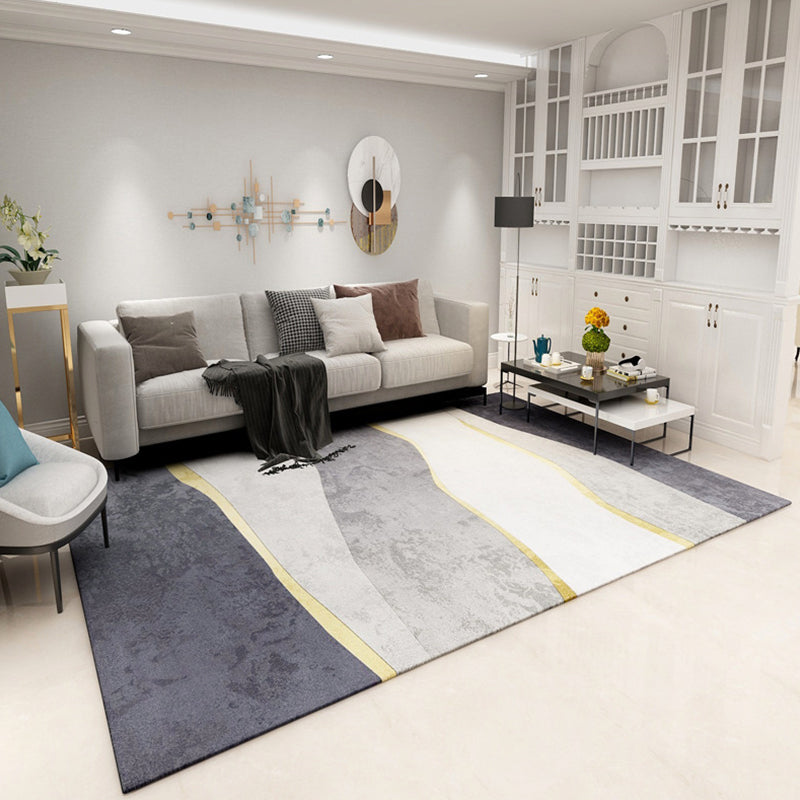 Simple Geometric Print Rug Multi-Colored Modern Area Carpet Polypropylene Non-Slip Backing Stain Resistant Washable Rug for Home Smoke Gray Clearhalo 'Area Rug' 'Modern' 'Rugs' Rug' 2199551