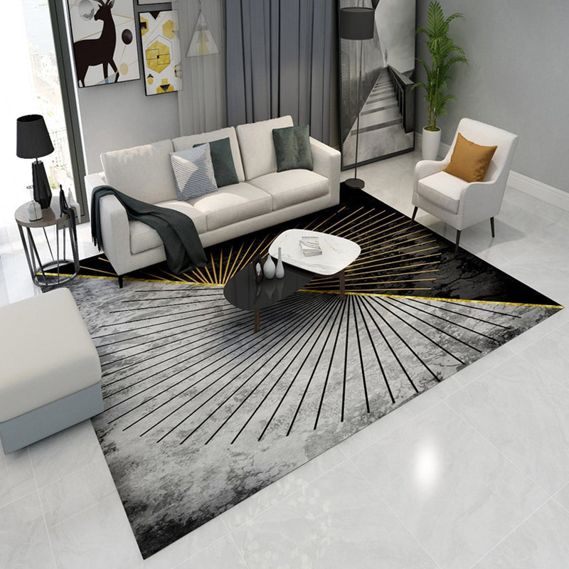 Simple Geometric Print Rug Multi-Colored Modern Area Carpet Polyester Non-Slip Backing Stain Resistant Washable Pet Friendly Rug for Home by Taavita