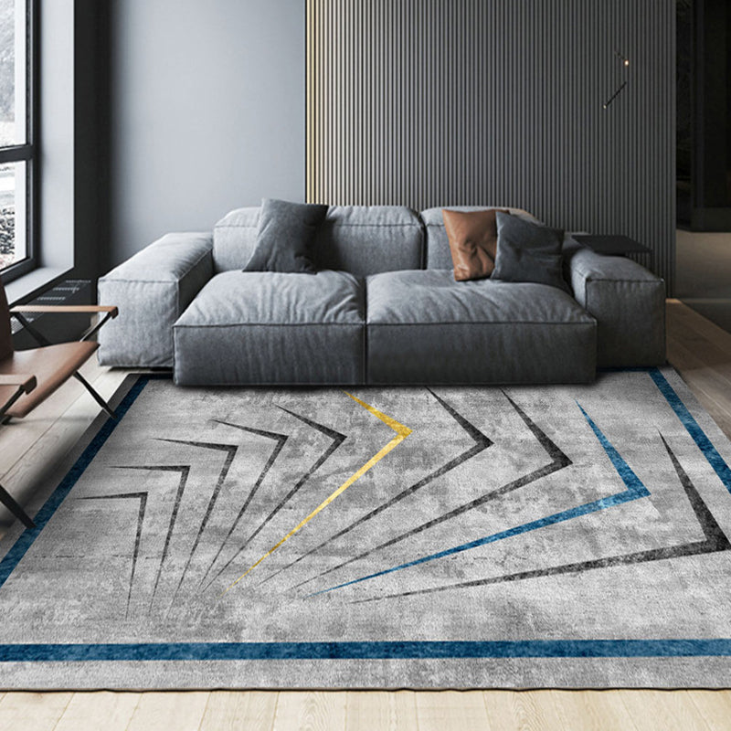 Simple Geometric Print Rug Multi-Colored Modern Area Carpet Polypropylene Non-Slip Backing Stain Resistant Washable Rug for Home Gray-White Clearhalo 'Area Rug' 'Modern' 'Rugs' Rug' 2199550