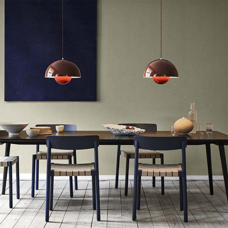 Dome Pendant Light | Nordic-Inspired Semicircle Design | Metal Construction | Adjustable Suspension Cord