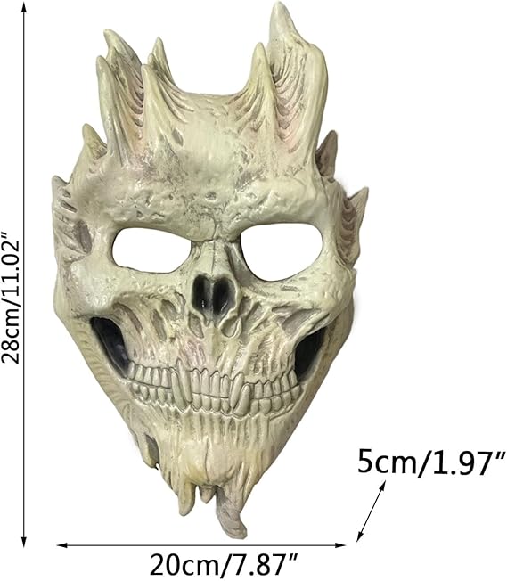 Realistic Halloween Demon Skeleton Mask Silicone Horror Costume Mask