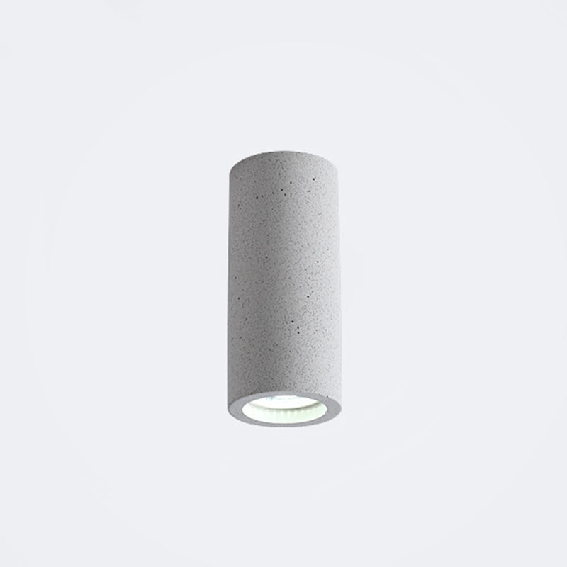 Cylinder Corridor Flush Ceiling Light Cement Minimalistic LED Flush Mount Lighting Fixture White 4" Clearhalo 'Ceiling Lights' 'Close To Ceiling Lights' 'Close to ceiling' 'Flush mount' Lighting' 2205667