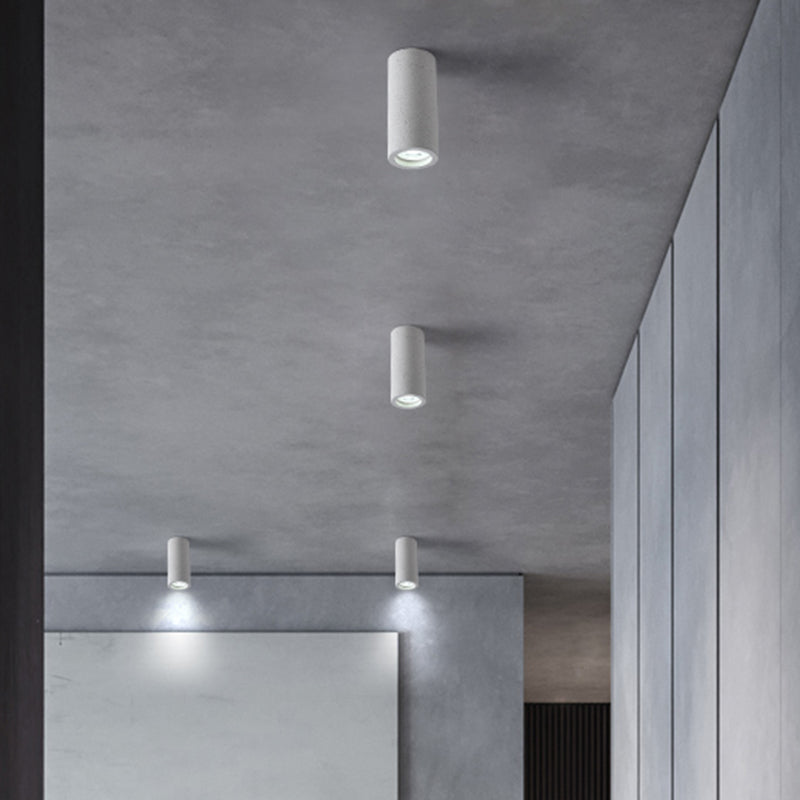 Minimalist LED Cylinder Corridor Flush Ceiling Light - Cement - Flush Mount - Lighting