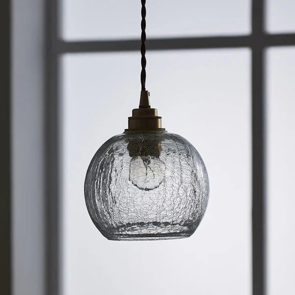 Textured Globe Glass Pendant Light in Industrial Style