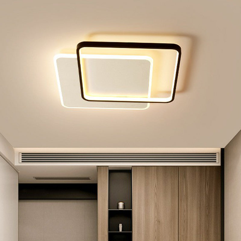 Geometrical Flush Ceiling Light Contemporary Metal Black LED Flush Mount Lighting Fixture Clearhalo 'Ceiling Lights' 'Close To Ceiling Lights' 'Close to ceiling' 'Flush mount' Lighting' 2217697