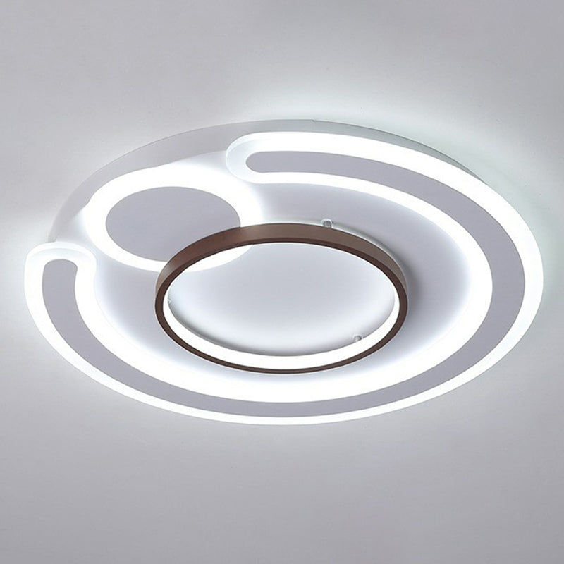 Nordic Geometrical LED Flush Mount Acrylic Living Room Flushmount Ceiling Light in Coffee Coffee Clearhalo 'Ceiling Lights' 'Close To Ceiling Lights' 'Close to ceiling' 'Flush mount' Lighting' 2217834