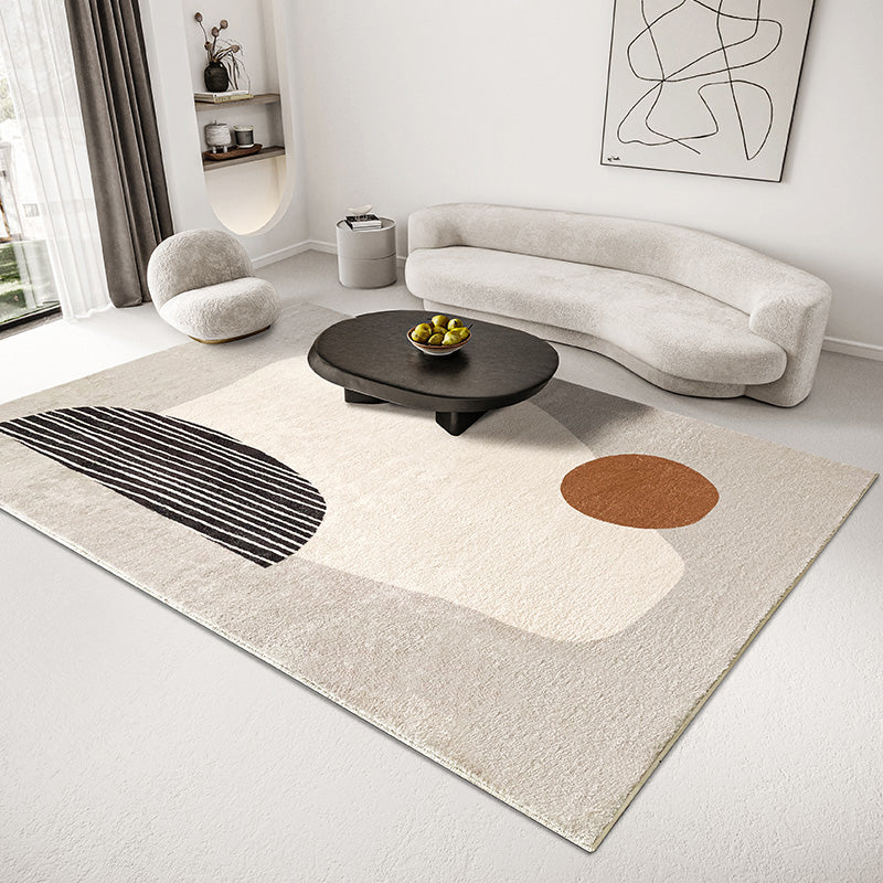 Gray Bedroom Rug Modern Abstract Printed Area Carpet Polyster Non-Slip Backing Washable Indoor Rug Grey Design 2 Clearhalo 'Area Rug' 'Rug' 2225325