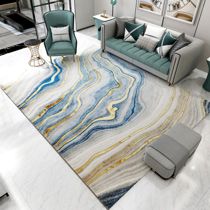 Minimalist Living Room Rug Multi-Color Oriental Pattern Area Carpet Synthetics Pet Friendly Easy Care Rug Yellow-Gray Clearhalo 'Area Rug' 'Modern' 'Rugs' Rug' 2227060
