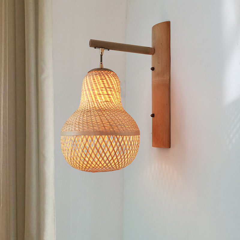 Taavita Handcrafted Corridor Wall Light Fixture - Contemporary Wall Mounted Lamp in Wood, Single-Bulb Design