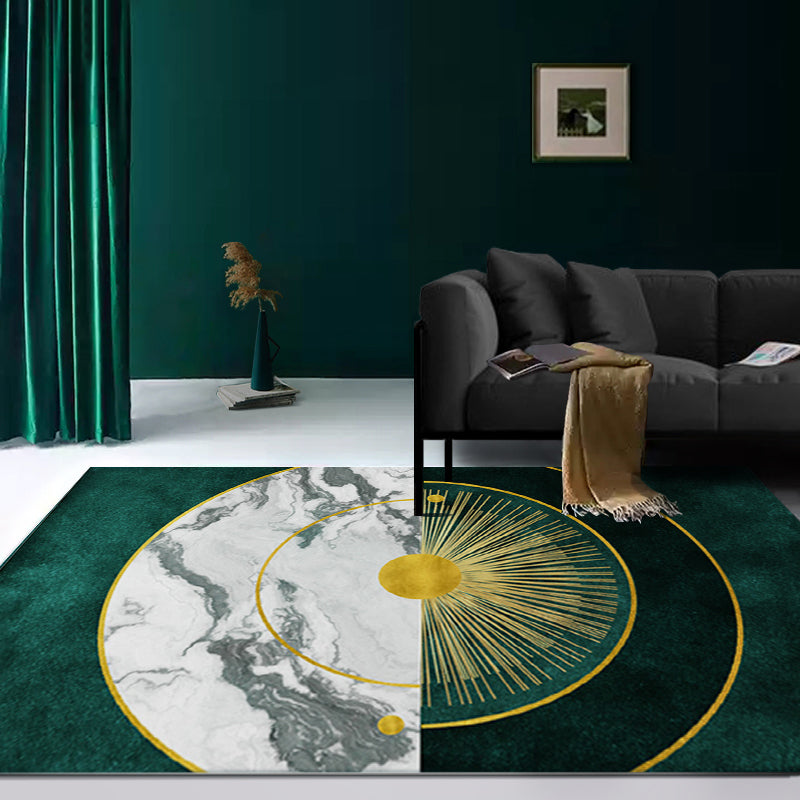 Taavita Multi-Colored Simple Geometric Print Area Rug - Anti-Slip Machine Washable Synthetic Carpet for Parlor