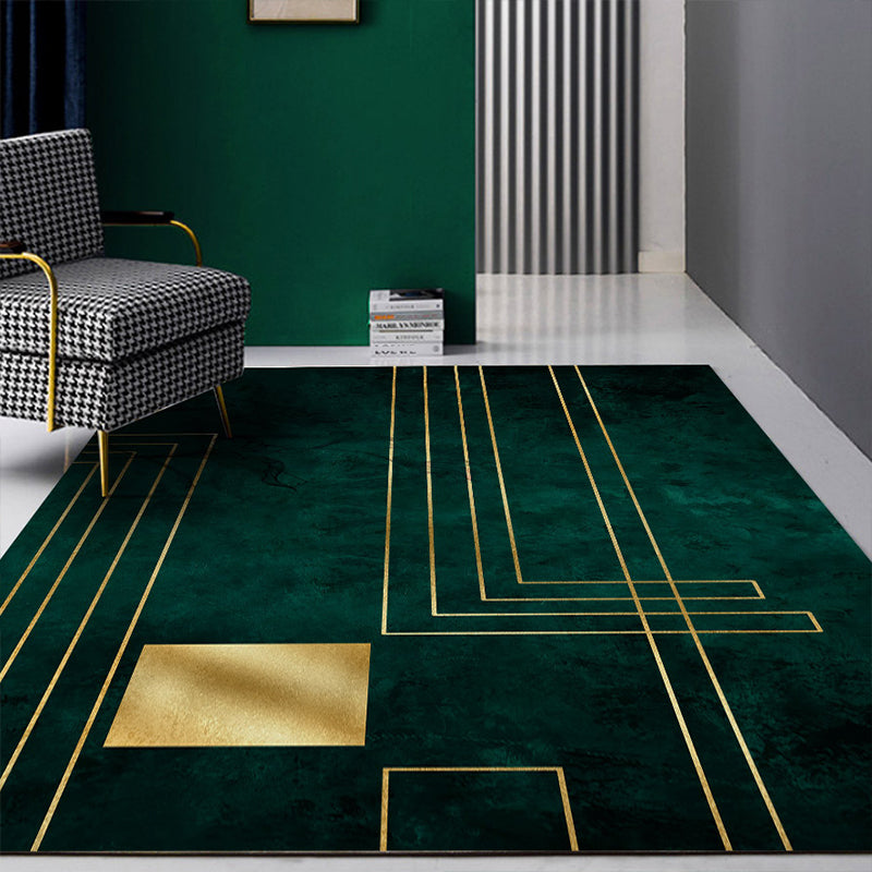 Simple Geometric Print Rug Multi Colored Synthetics Anti-Slip Machine Washable Area Carpet for Parlor Pea Green Clearhalo 'Area Rug' 'Rug' 2245304