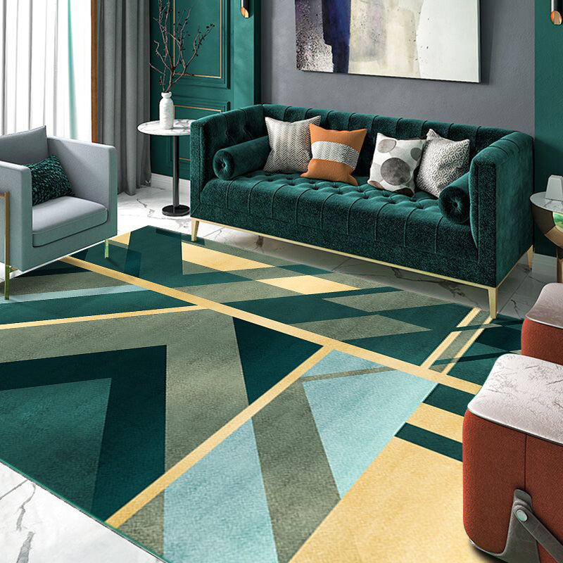 Simple Geometric Print Rug Multi Colored Synthetics Anti-Slip Machine Washable Area Carpet for Parlor Clearhalo 'Area Rug' 'Rug' 2245294