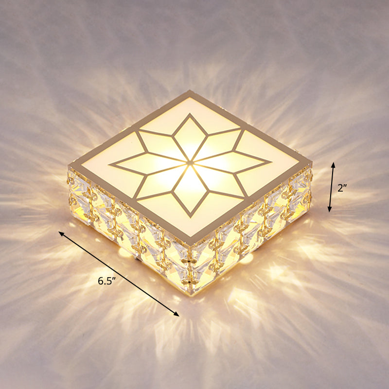 Taavita LED Flush Mount Light with Simple Crystal Embedded Design for Foyer Ceiling Lighting