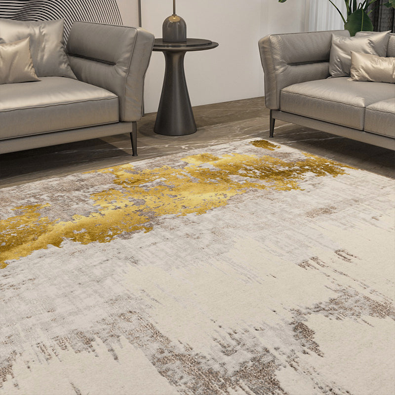 Taavita Multi-Color Rust Print Rug Synthetics Carpet Anti-Slip Machine Washable Stain Resistant Rug for Home