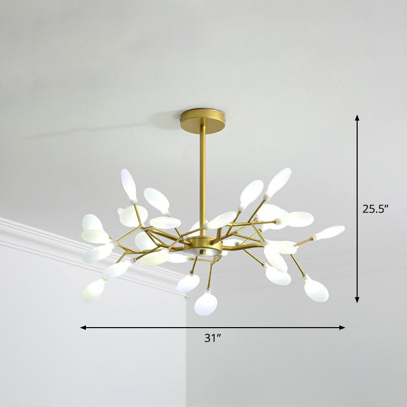 Gold Finish Firefly Hanging Lamp Modern Acrylic Chandelier Light Fixture for Living Room 54 Gold Clearhalo 'Ceiling Lights' 'Chandeliers' 'Modern Chandeliers' 'Modern' Lighting' 2282614
