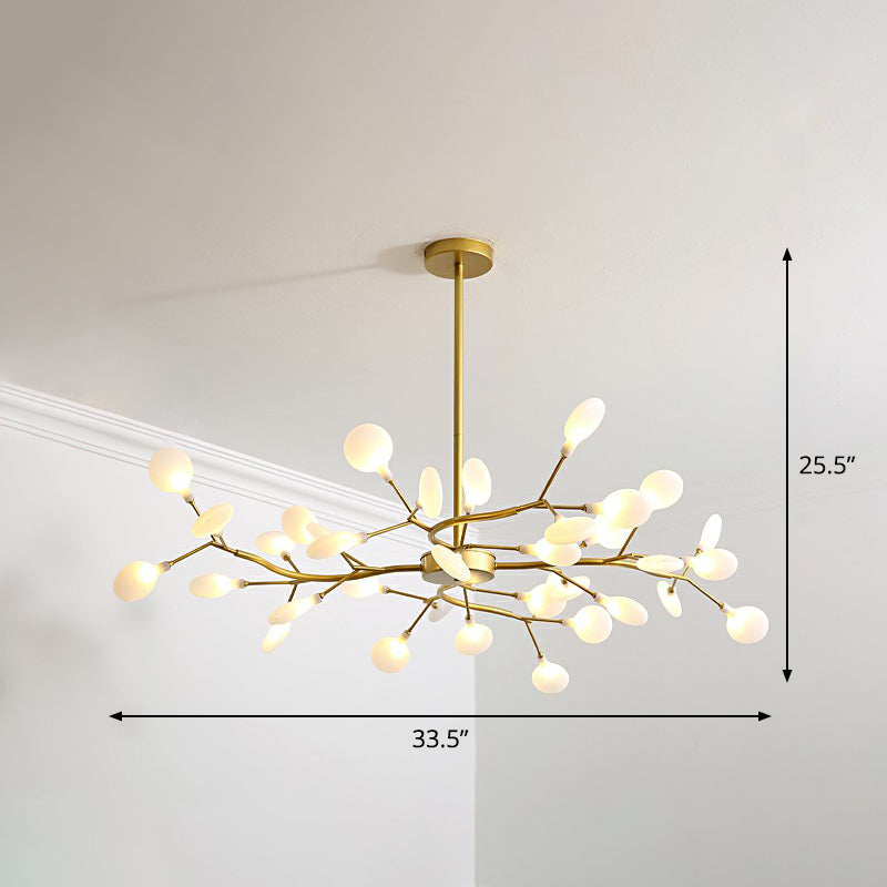 Gold Finish Firefly Hanging Lamp Modern Acrylic Chandelier Light Fixture for Living Room 18 Gold Clearhalo 'Ceiling Lights' 'Chandeliers' 'Modern Chandeliers' 'Modern' Lighting' 2282616