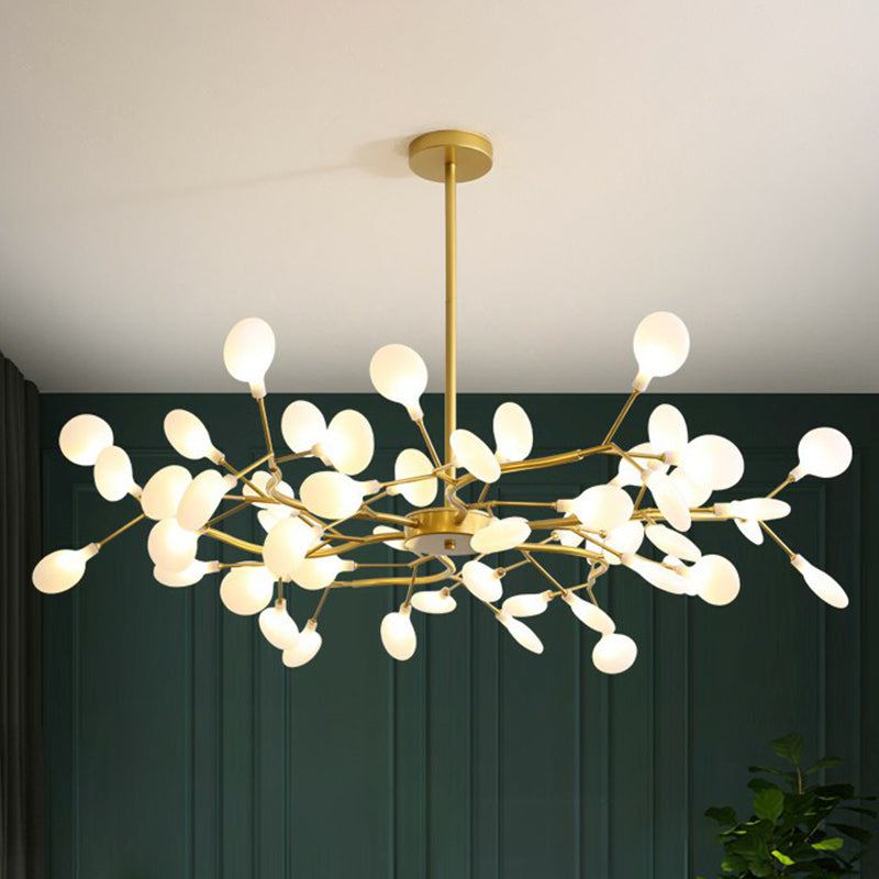Taavita Finish Modern Acrylic Firefly Hanging Lamp Chandelier Light Fixture for Living Room
