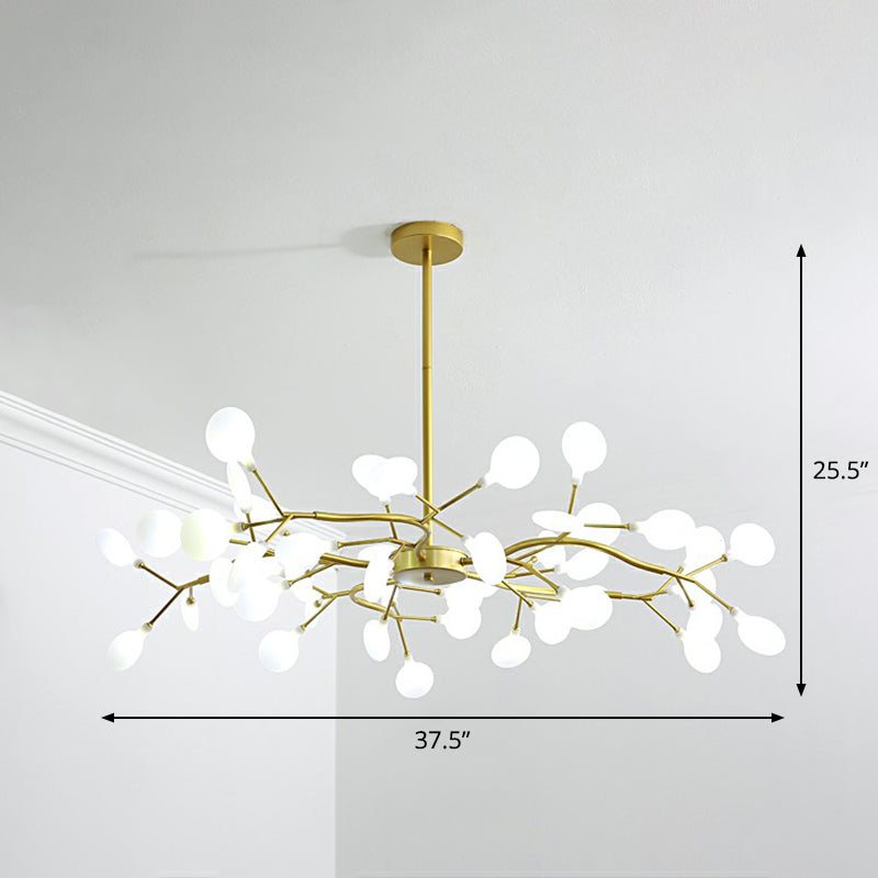 Gold Finish Firefly Hanging Lamp Modern Acrylic Chandelier Light Fixture for Living Room 45 Gold Clearhalo 'Ceiling Lights' 'Chandeliers' 'Modern Chandeliers' 'Modern' Lighting' 2282612
