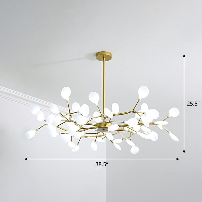 Gold Finish Firefly Hanging Lamp Modern Acrylic Chandelier Light Fixture for Living Room 30 Gold Clearhalo 'Ceiling Lights' 'Chandeliers' 'Modern Chandeliers' 'Modern' Lighting' 2282609