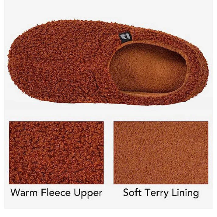 Cozy Fleece-Lined Closed-Back Indoor Slippers
