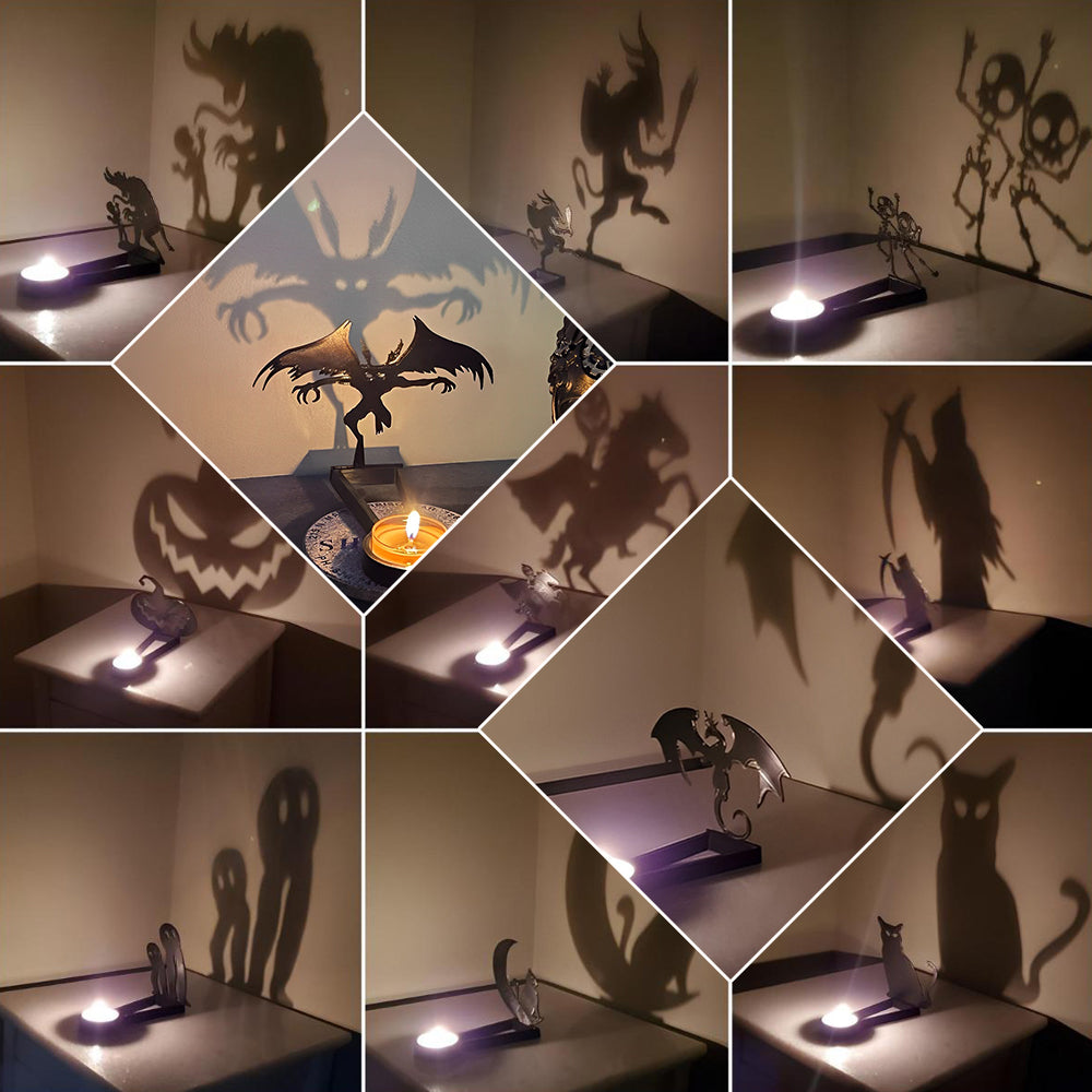 Halloween Metal Candle Holder Decorative Pumpkin Skull Design